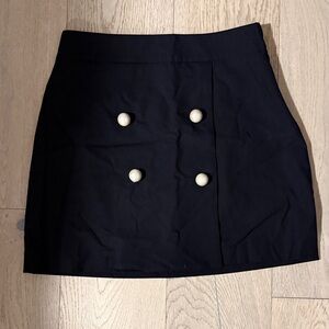 Zara Black Mini Skirt with Button Accents